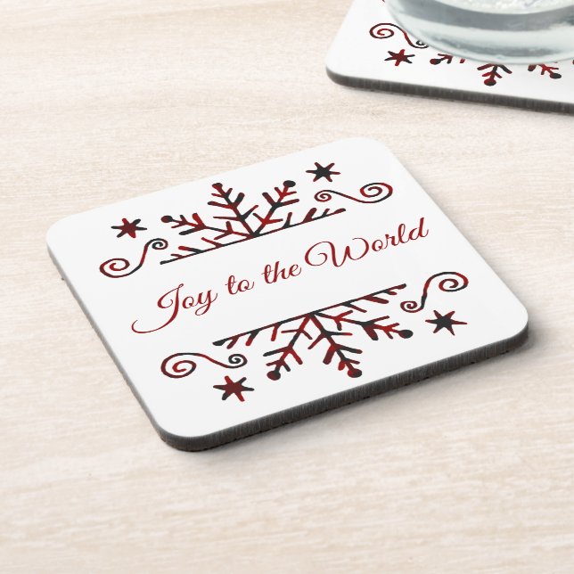 Plaid snowflake  beverage coaster (Left Side)