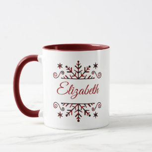 Plaid snowflake  personalized mug