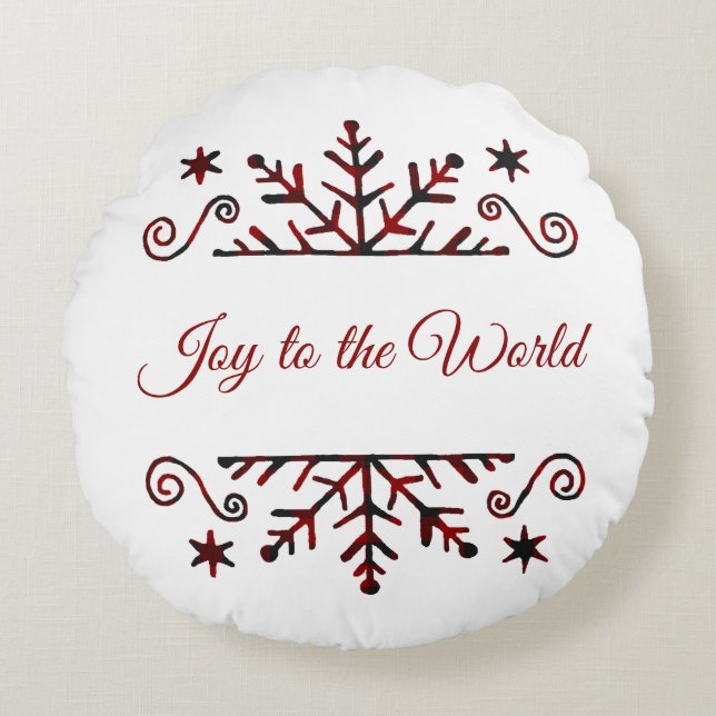 Plaid snowflake  round pillow (Front)