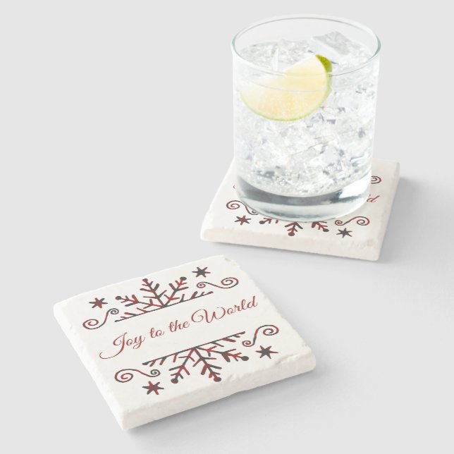 Plaid snowflake  stone coaster (Side)