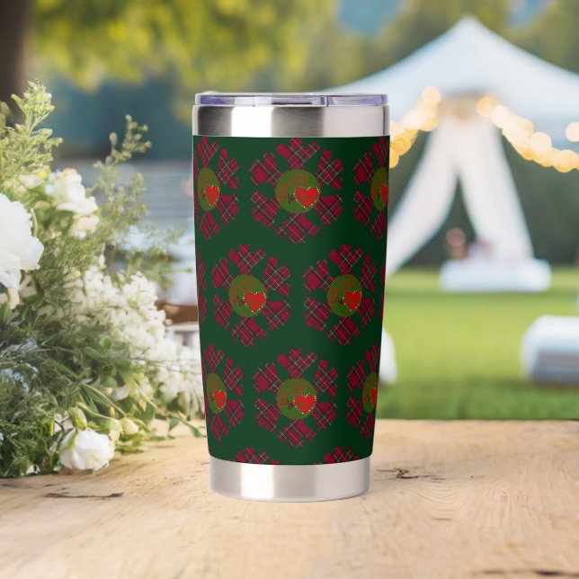Plaid Snowflake Tumbler (Wedding (Rotated))