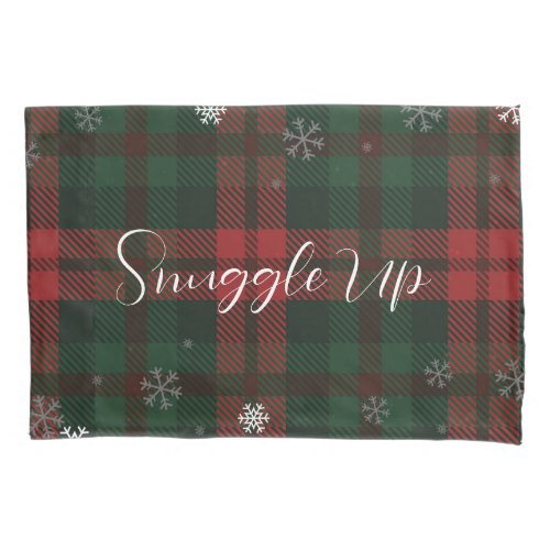 Plaid Snowflakes Pattern Christmas Holiday Family Pillow Case