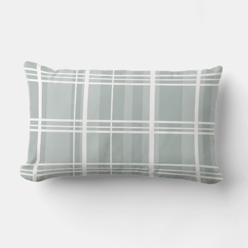 Plaid Soft Sage  Teal Shades Duvet Cover Lumbar Pillow