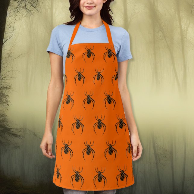  plaid spiders in neon  orange  apron (Creator Uploaded)
