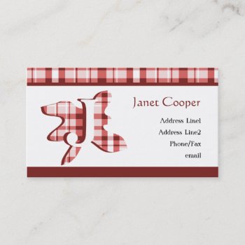 Plaid Splash Profile Card: Brick Red Business Card by MissNNick at Zazzle