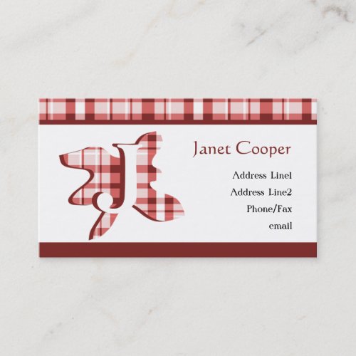 Plaid Splash Profile Card Brick Red Business Card