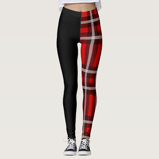 Plaid Split Leggings (Front)