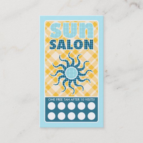 plaid sun salon business card