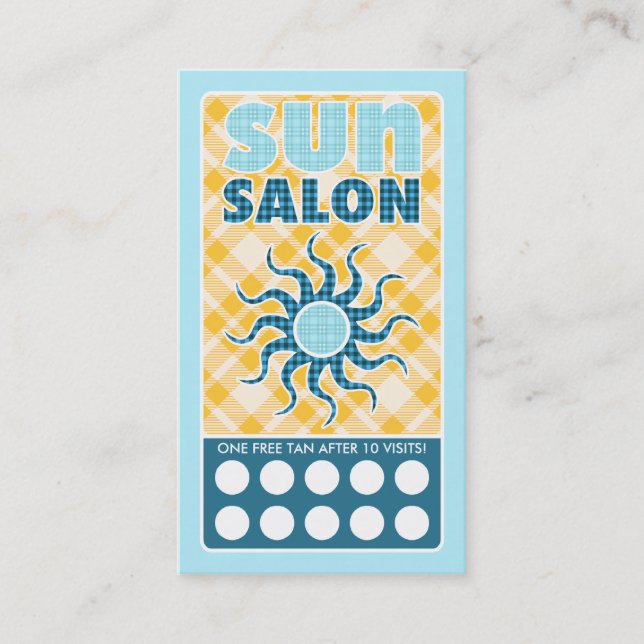 plaid sun salon business card (Front)