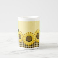 Plaid Sunflower Tea Mug