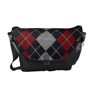 Plaid Sweater Texture M/F Rickshaw Messenger Bag
