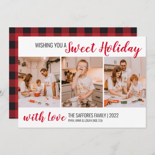 Plaid Sweet Holiday Christmas Holiday Photo Card