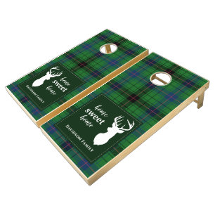 Plaid Sweet Home Davidson Tartan Family Name Cornhole Set