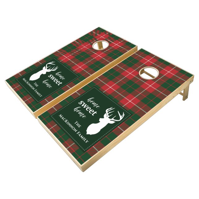 Plaid Sweet Home MacKinnon Tartan  Cornhole Set (Angled)