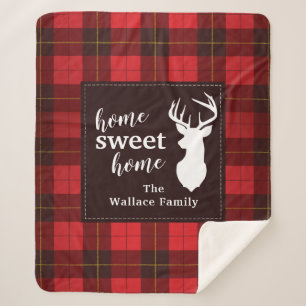 Plaid Sweet Home Wallace Tartan Personalized Sherpa Blanket