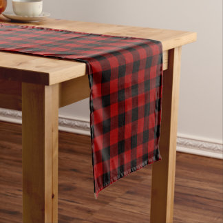 Plaid Table runner Black and Red