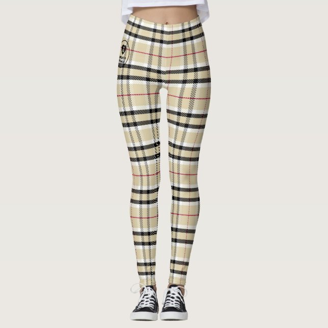 Plaid - Tan - Emo - Leggings (Front)