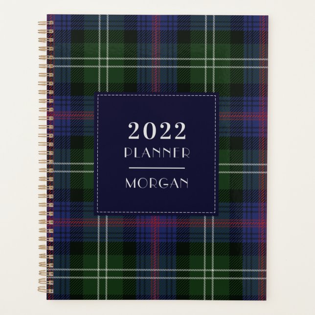 Plaid Tartan 2022 Clan Sutherland Checkered Planner (Front)