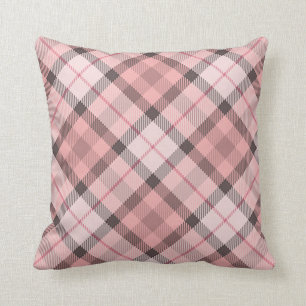 plaid tartan accent couch decorative pink pillow