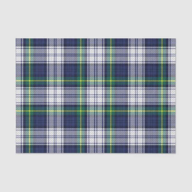 Plaid Tartan Blue Green  Tissue Paper (Front)