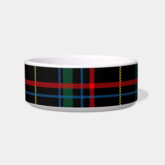 plaid tartan cat food bowl  (Front)