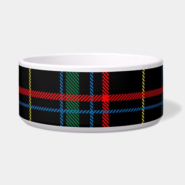 plaid tartan cat food bowl (Front)