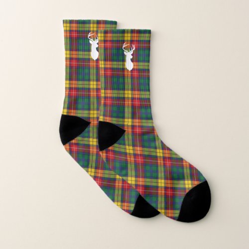 Plaid Tartan Christmas Clan Buchanan Checkered Socks