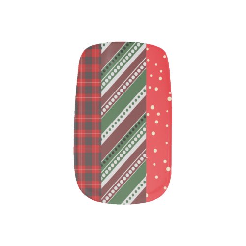 Plaid Tartan Christmas Red Green  Black Pattern Minx Nail Art