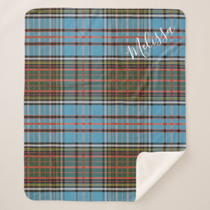 Plaid Tartan Clan Anderson Personalized Sherpa Blanket