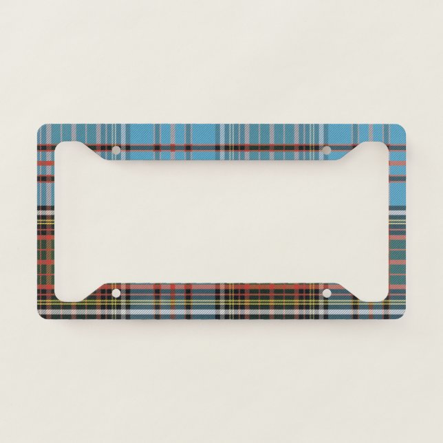 Plaid Tartan Clan Anderson Rustic Check License Plate Frame (Front)