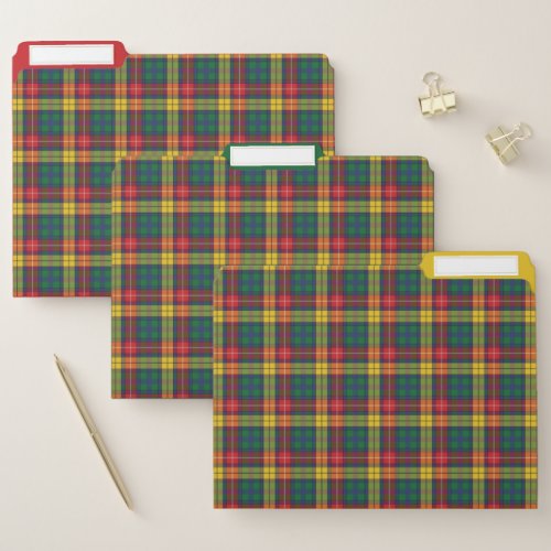 Plaid Tartan Clan Buchanan Checkered File Folder