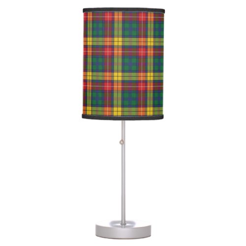 Plaid Tartan Clan Buchanan Checkered Pattern Table Lamp