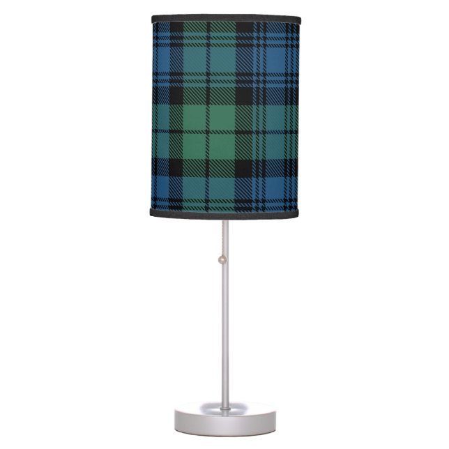 Plaid Tartan Clan Campbell Checkered Pattern Table Lamp (Front)
