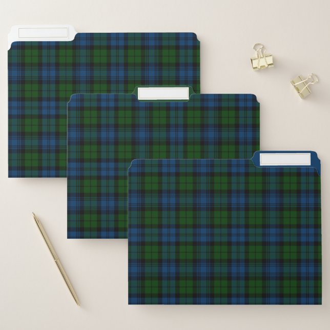 Plaid Tartan Clan Campbell Military Checkered File Folder (Set)