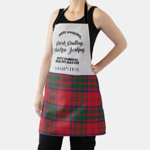 Plaid Tartan Clan Grant Red Checkered Kitchen Apron