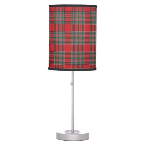 Plaid Tartan Clan MacBean Red Green Checkered Table Lamp