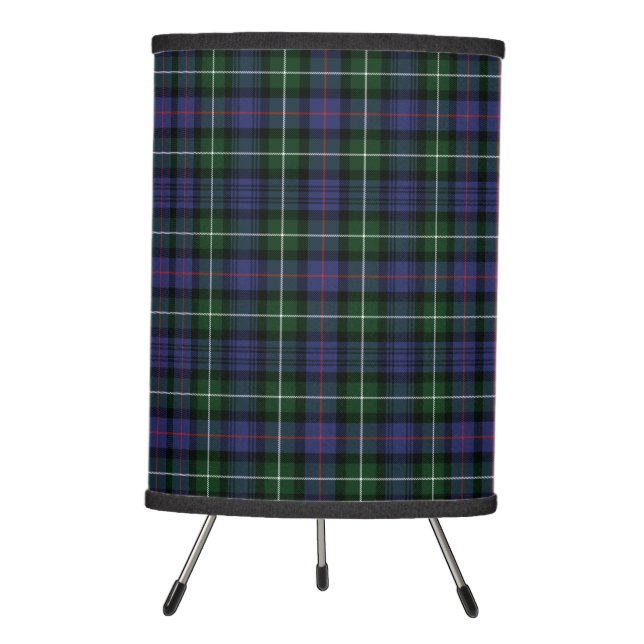 Plaid Tartan Clan MacKenzie Checkered Tripod Lamp (Front)