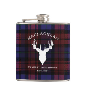 Plaid Tartan Clan MacLachlan Family Lake House Flask