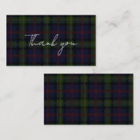 Plaid Tartan Clan Malcolm Rustic Thank You