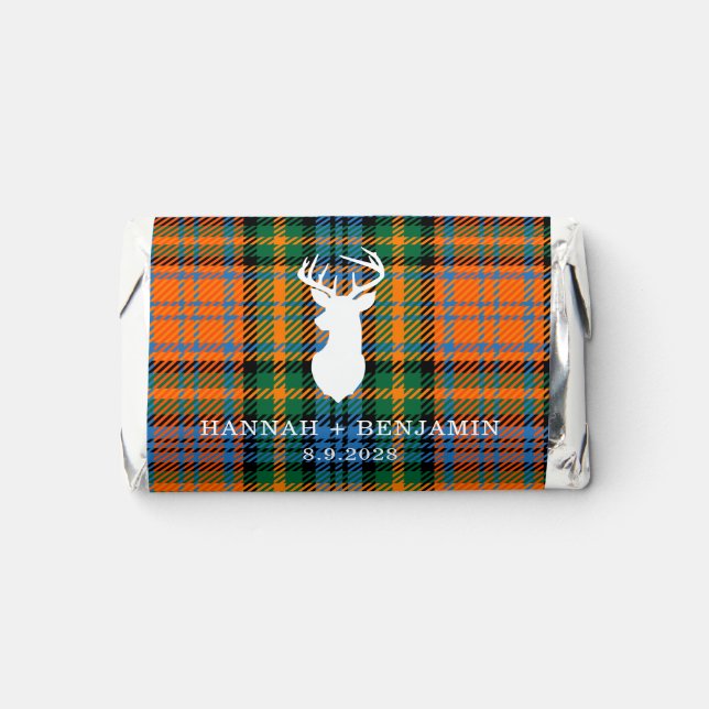 Plaid Tartan Clan Murray Newlyweds Thank You Hershey's Miniatures (Front)