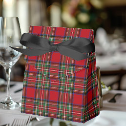 Plaid Tartan Clan Stewart Red Check Party Favor Boxes