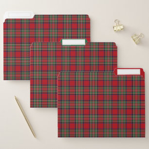 Plaid Tartan Clan Stewart Red Green Checkered File Folder