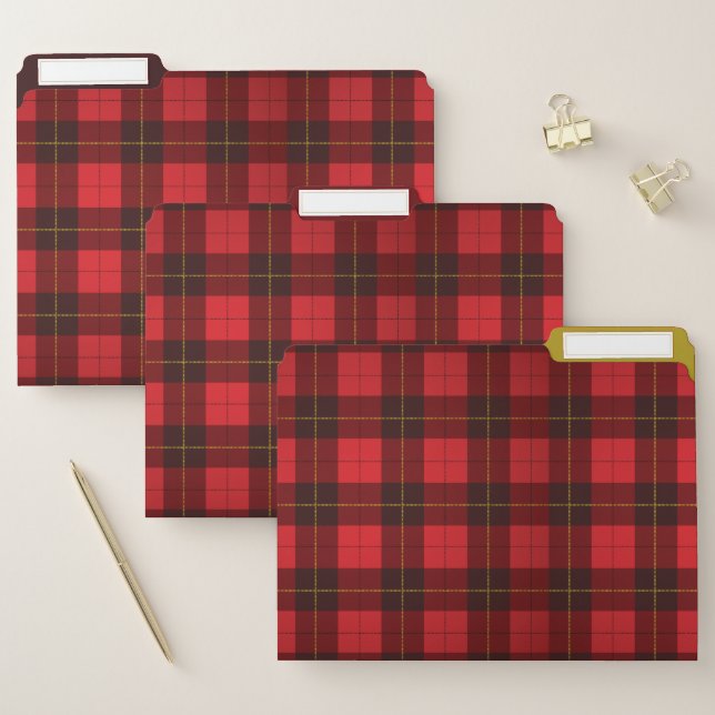 Plaid Tartan Clan Wallace Checkered File Folder (Set)