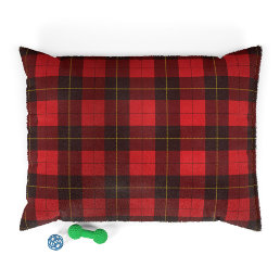 Plaid Tartan Clan Wallace Red Check Pet Bed
