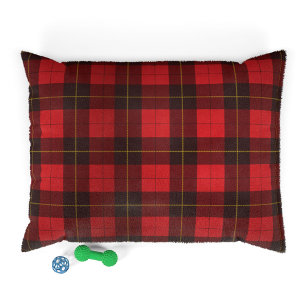 Plaid Tartan Clan Wallace Red Check Pet Bed