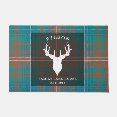 Plaid Tartan Clan Wilson Family Lake House Doormat