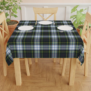 Plaid Tartan Classic Green White Rustic Birthday Tablecloth