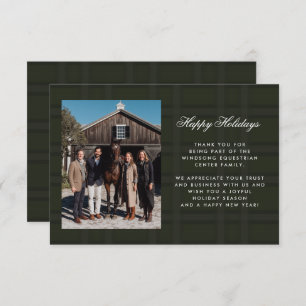 Plaid Tartan Equestrian Barn Ranch Business Thank You Card