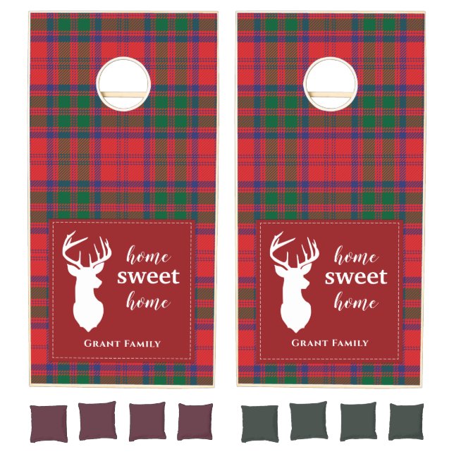 Plaid Tartan Grant Family Name Cornhole Set (Set)