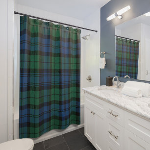Plaid Tartan Green Blue Pattern Rustic Campbell Shower Curtain